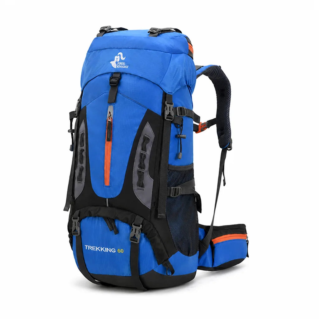 Hiking Backpack 60L Ergonomic Support Ventilated Mesh