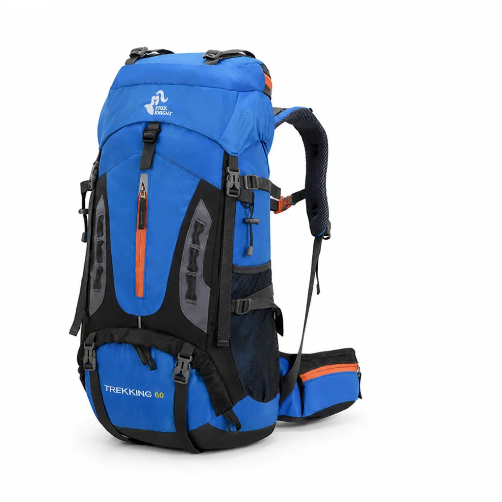 Hiking Backpack 60L Ergonomic Support Ventilated Mesh