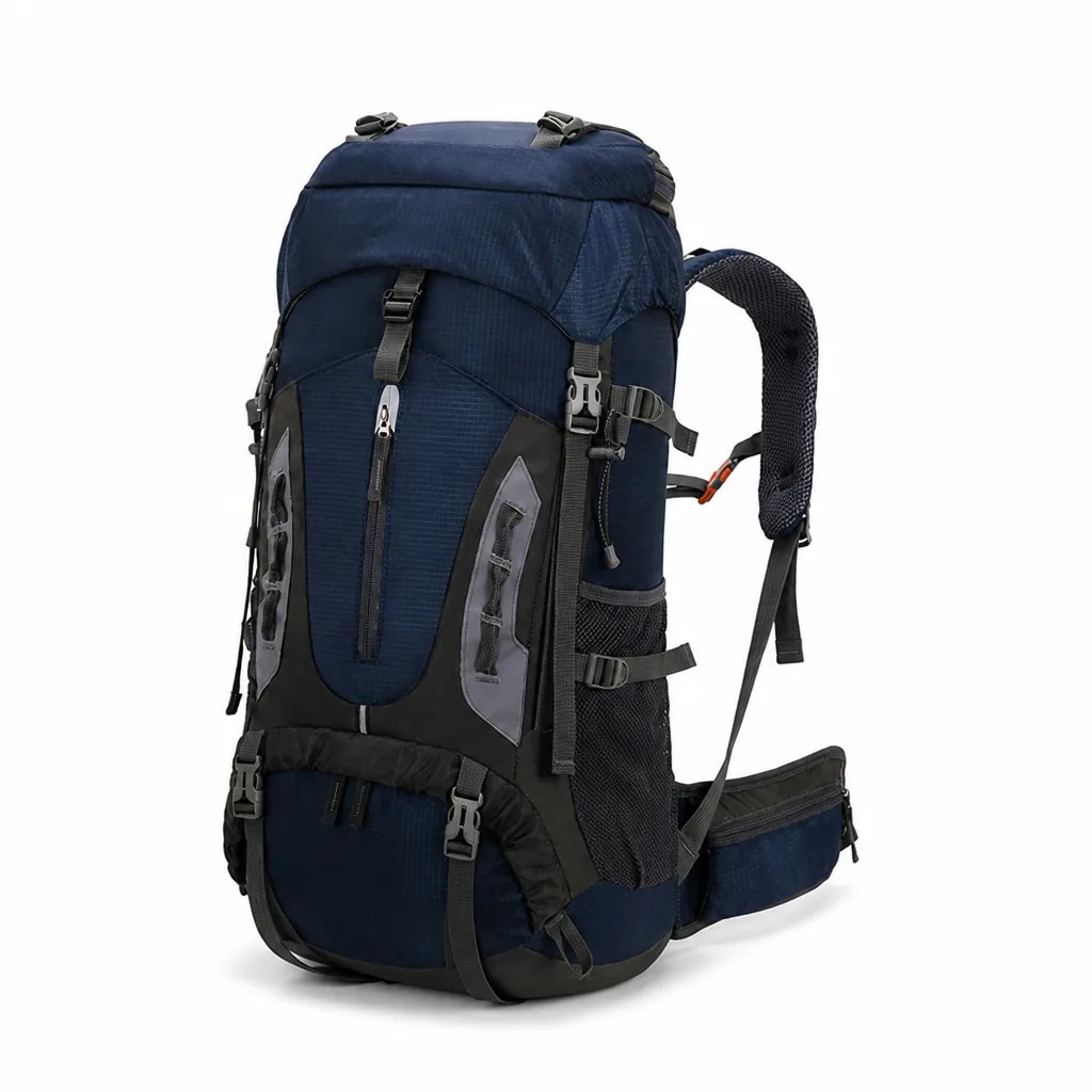 Hiking Backpack 60L Ergonomic Support Ventilated Mesh