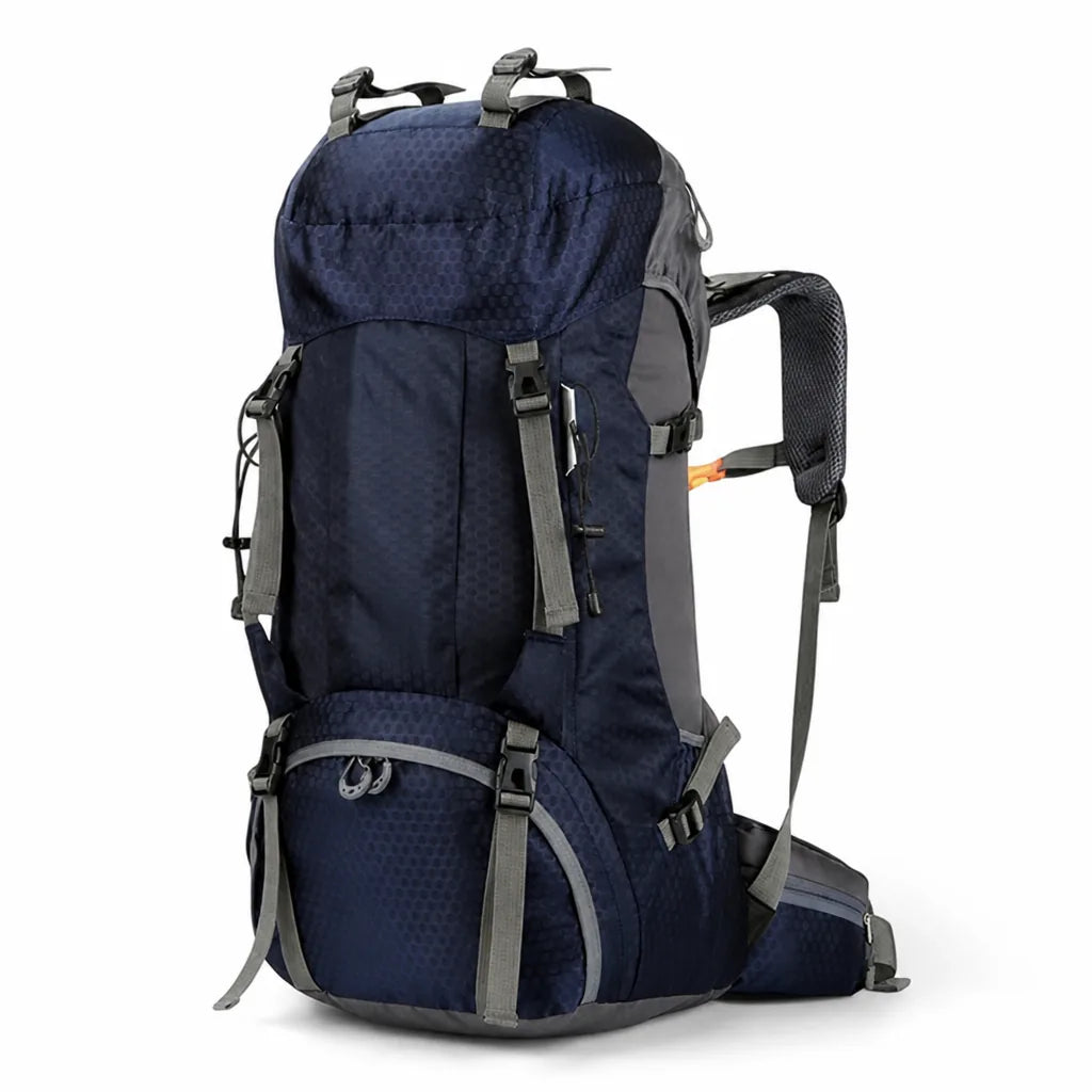Hiking Backpack 60L Waterproof Ripstop Nylon Padded Straps