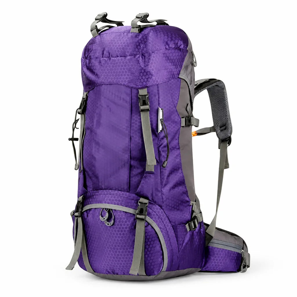 Hiking Backpack 60L Waterproof Ripstop Nylon Padded Straps