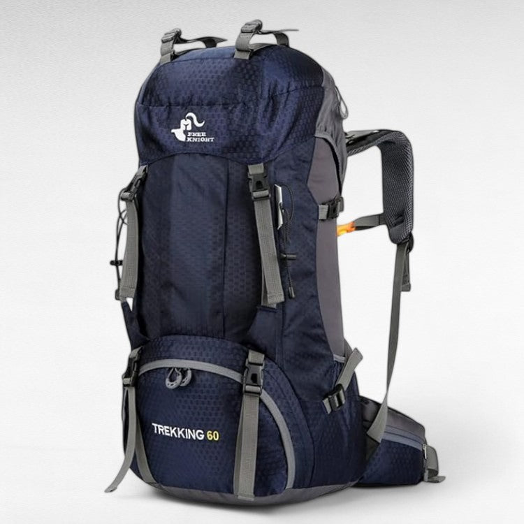 Hiking Backpack 60L Waterproof Ripstop Nylon Padded Support