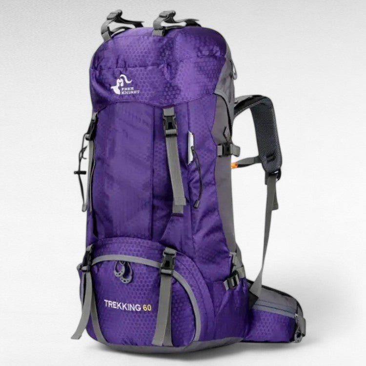 Hiking Backpack 60L Waterproof Ripstop Nylon Padded Support