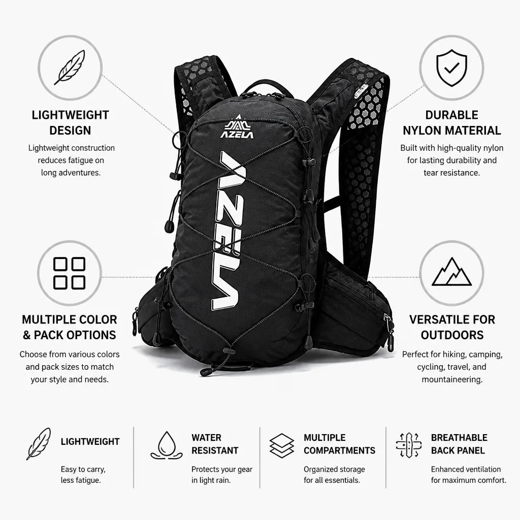 Hiking Backpack Lightweight Nylon Camping & Cycling