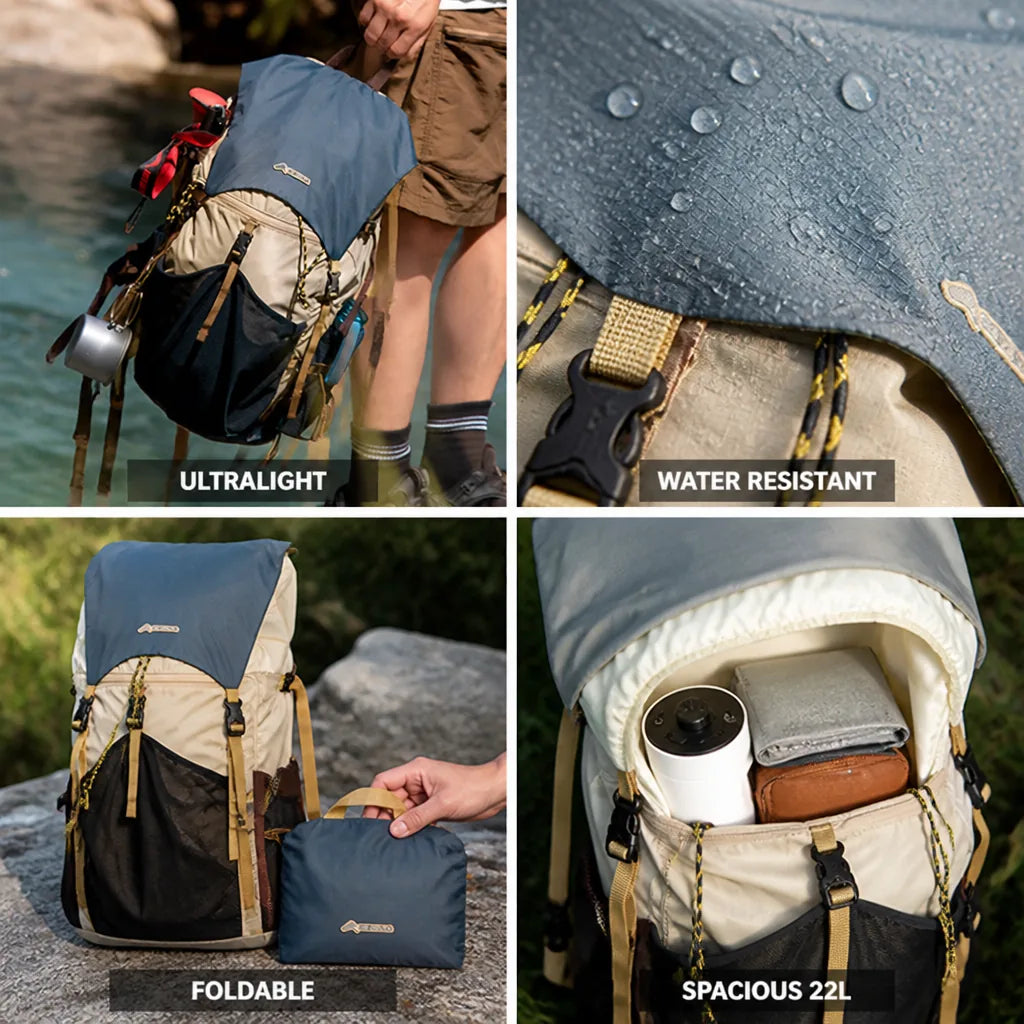 Hiking Backpack Ultralight 22L Foldable Splash-Resistant
