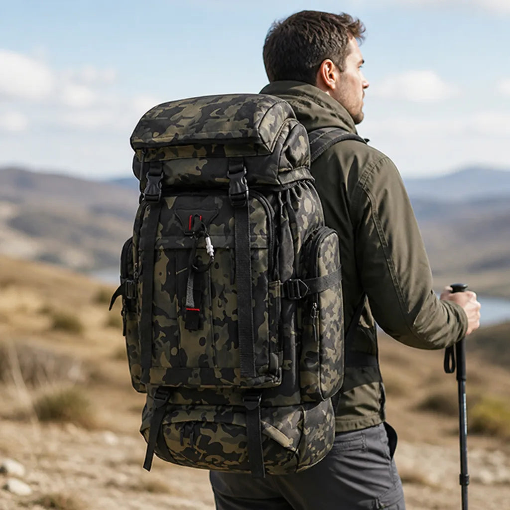 Hiking Backpack Water-Resistant Multiple Compartments & Hydration Bladder Pocket