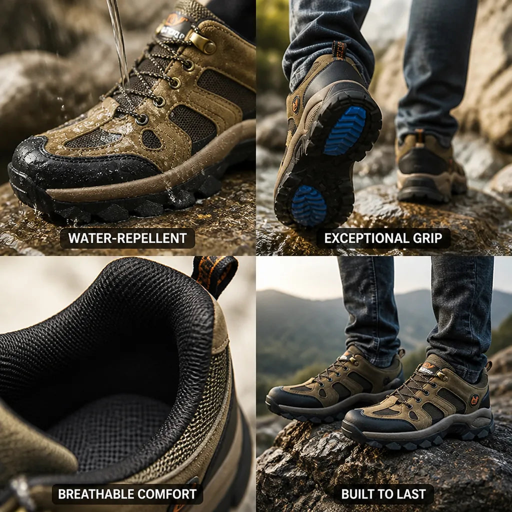 Hiking Boots Water-Repellent Reinforced Grip Sole
