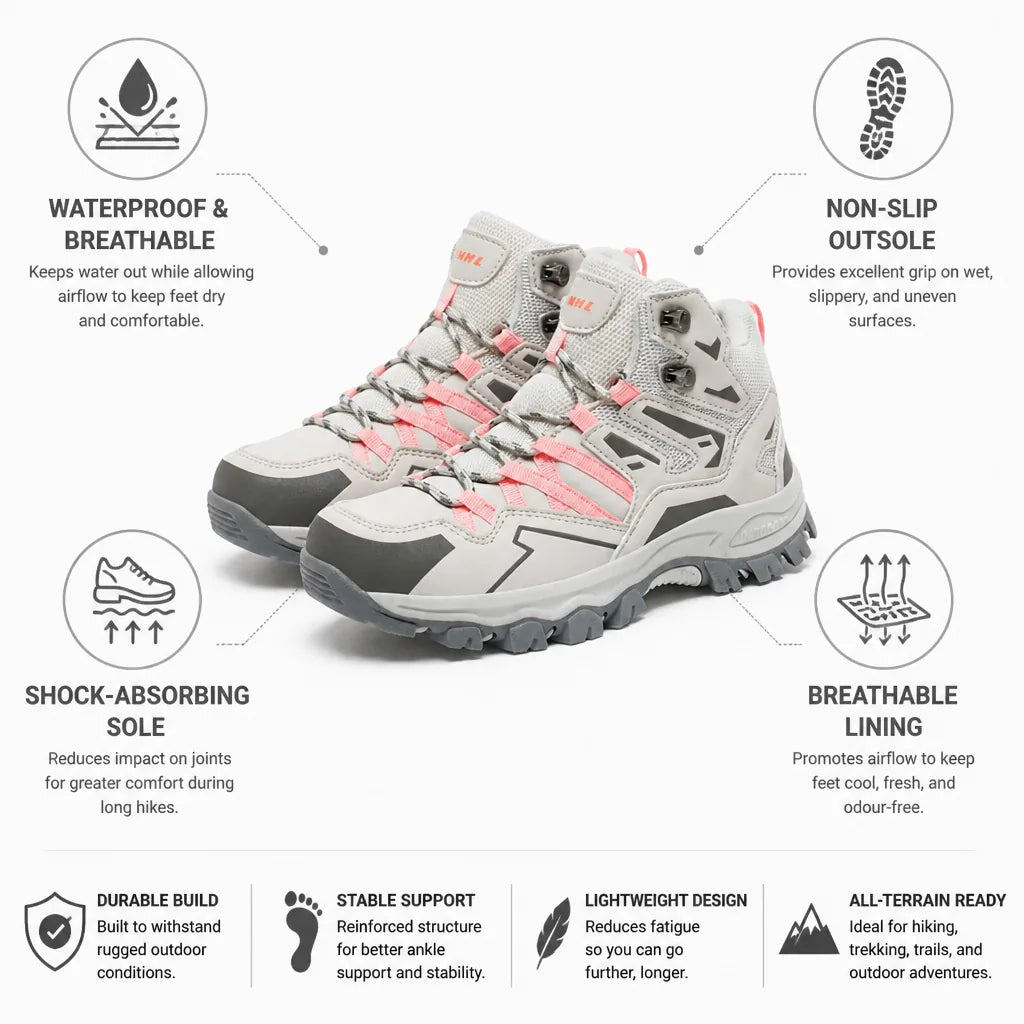 Hiking Boots Waterproof & Breathable Non-Slip Rubber Outsole