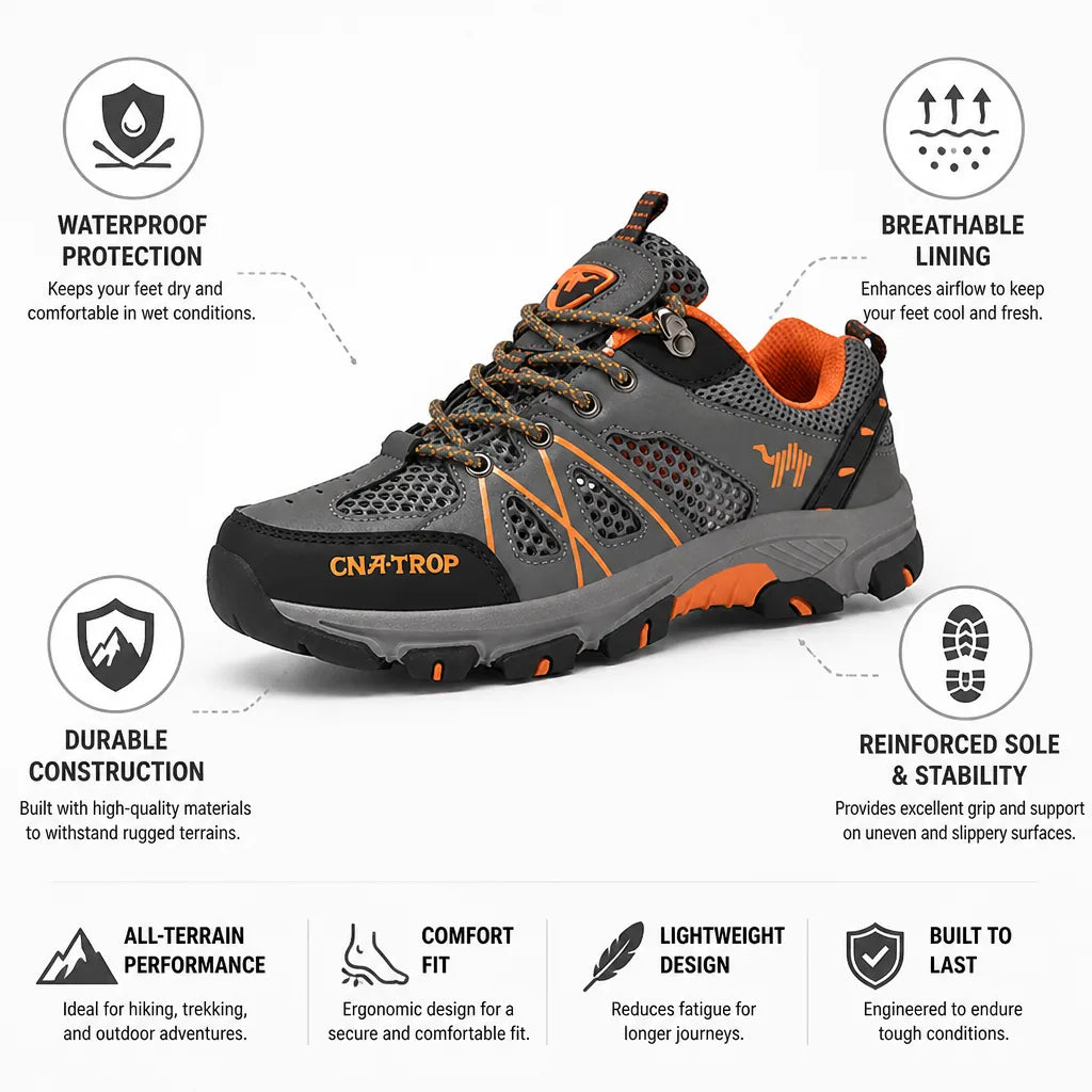 Hiking Boots Waterproof Reinforced Sole & Breathable Lining