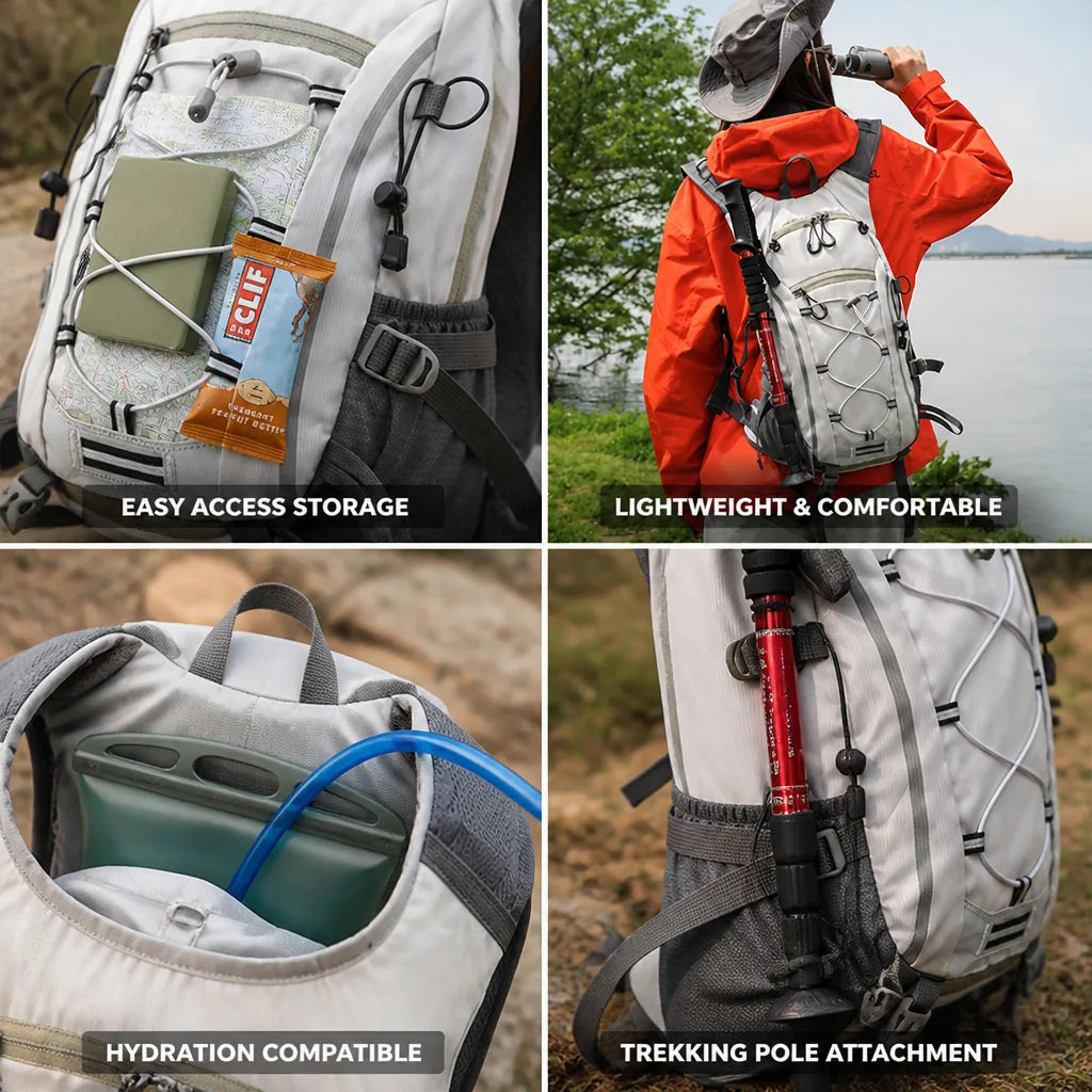 Hiking Daypack 20L Hydration Compatible Bungee & Mesh Pockets