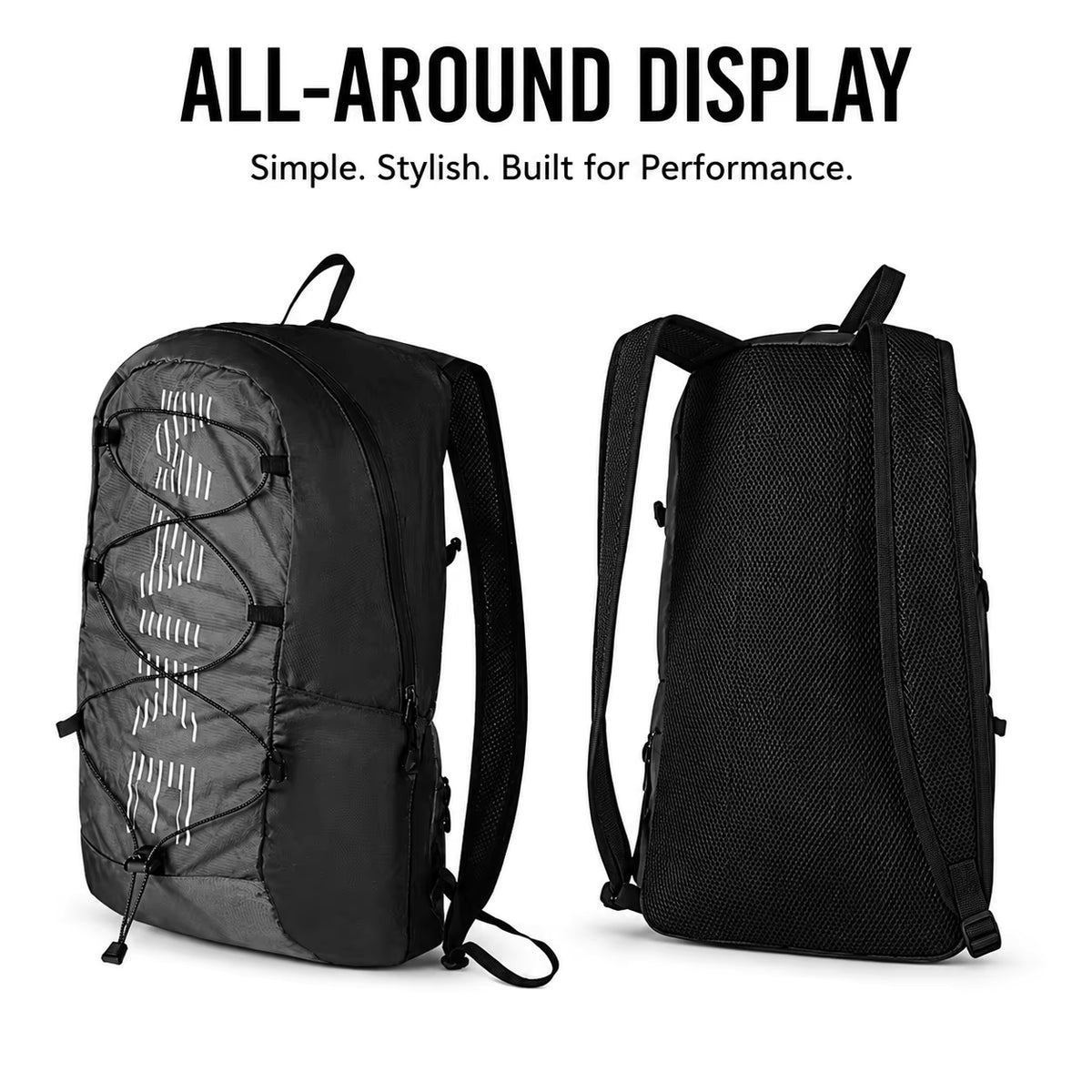 Hiking Daypack Lightweight Water-Resistant Nylon Multi-Compartment