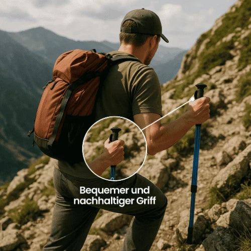 Hiking Poles Telescopic Aluminum & Carbon Fiber Soft Grip