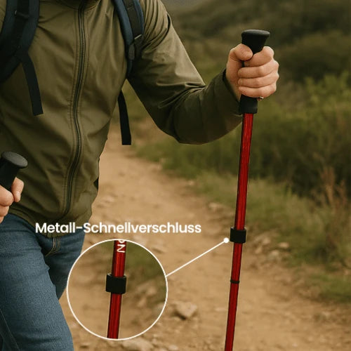 Hiking Poles Telescopic Aluminum & Carbon Fiber Soft Grip
