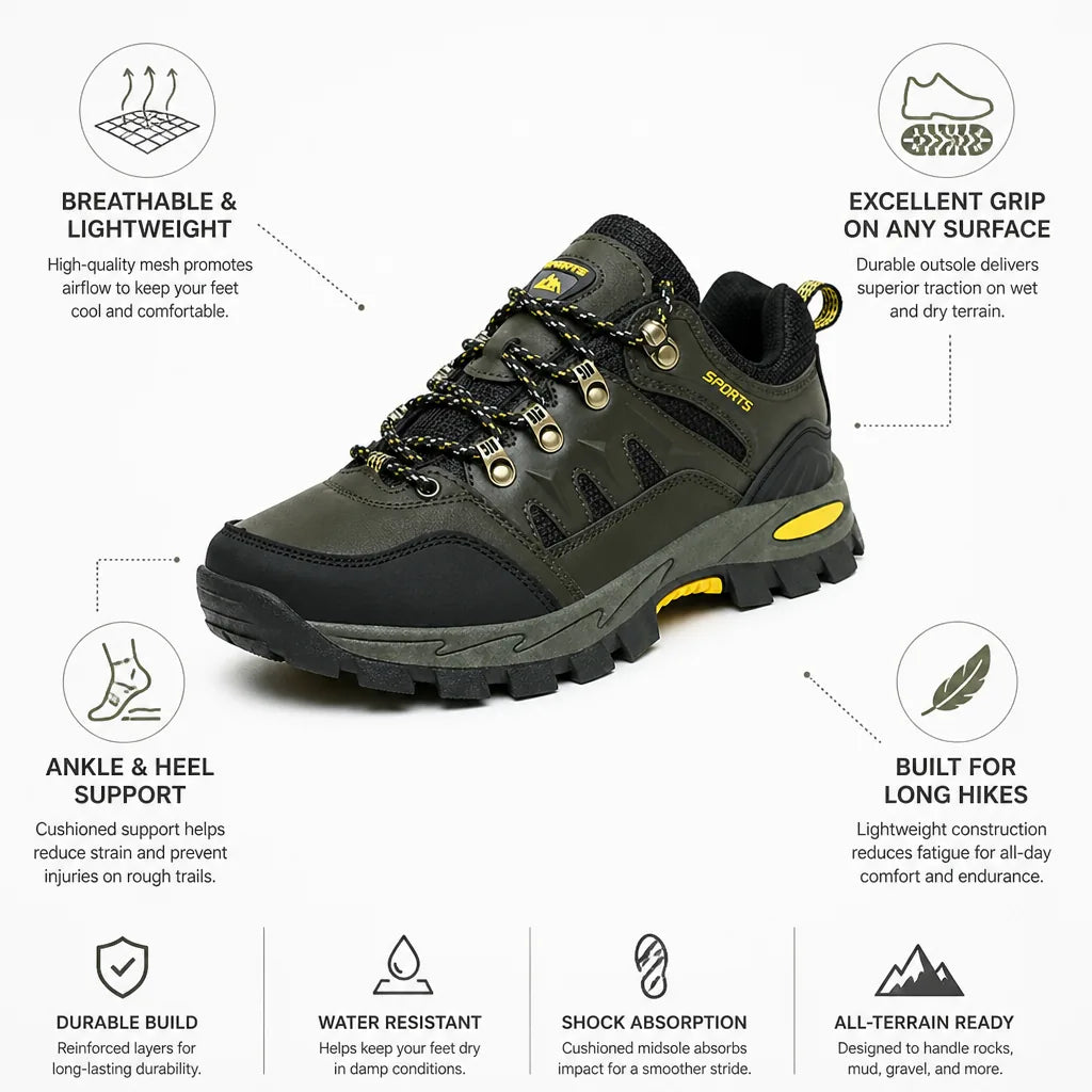 Hiking Shoes Breathable Mesh Grip Sole