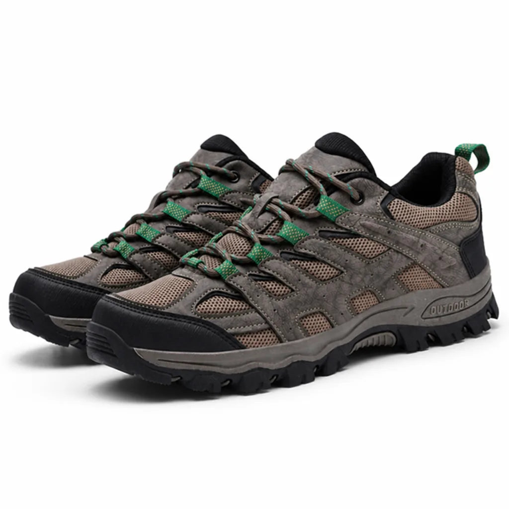 Hiking Shoes Water-Resistant Leather & Breathable Mesh Non-Slip Sole