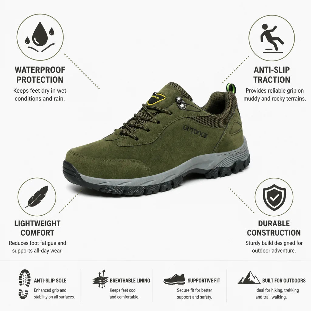 Hiking Shoes Waterproof Lightweight Anti-Slip Sole