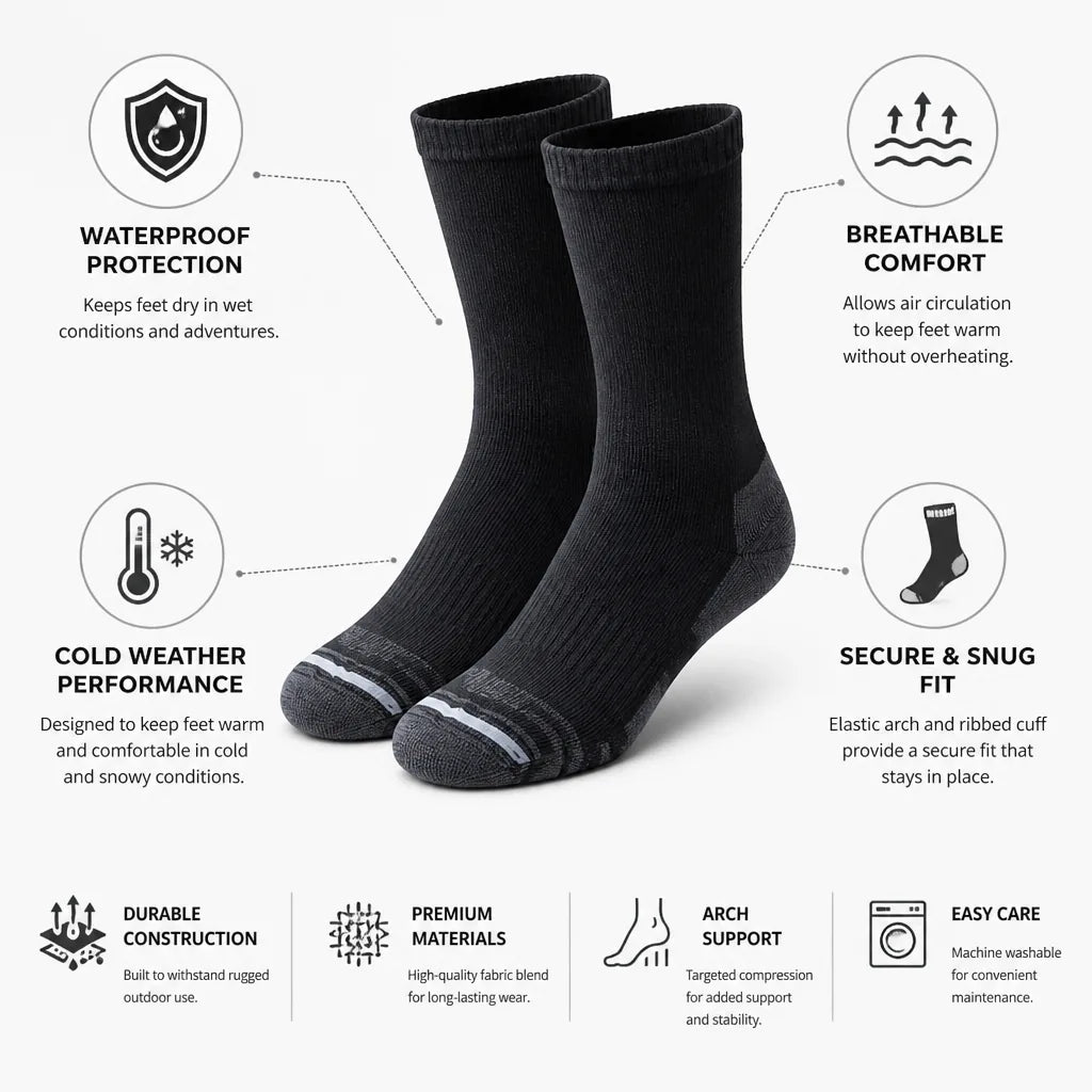 Hiking Socks Waterproof & Breathable Cold Weather