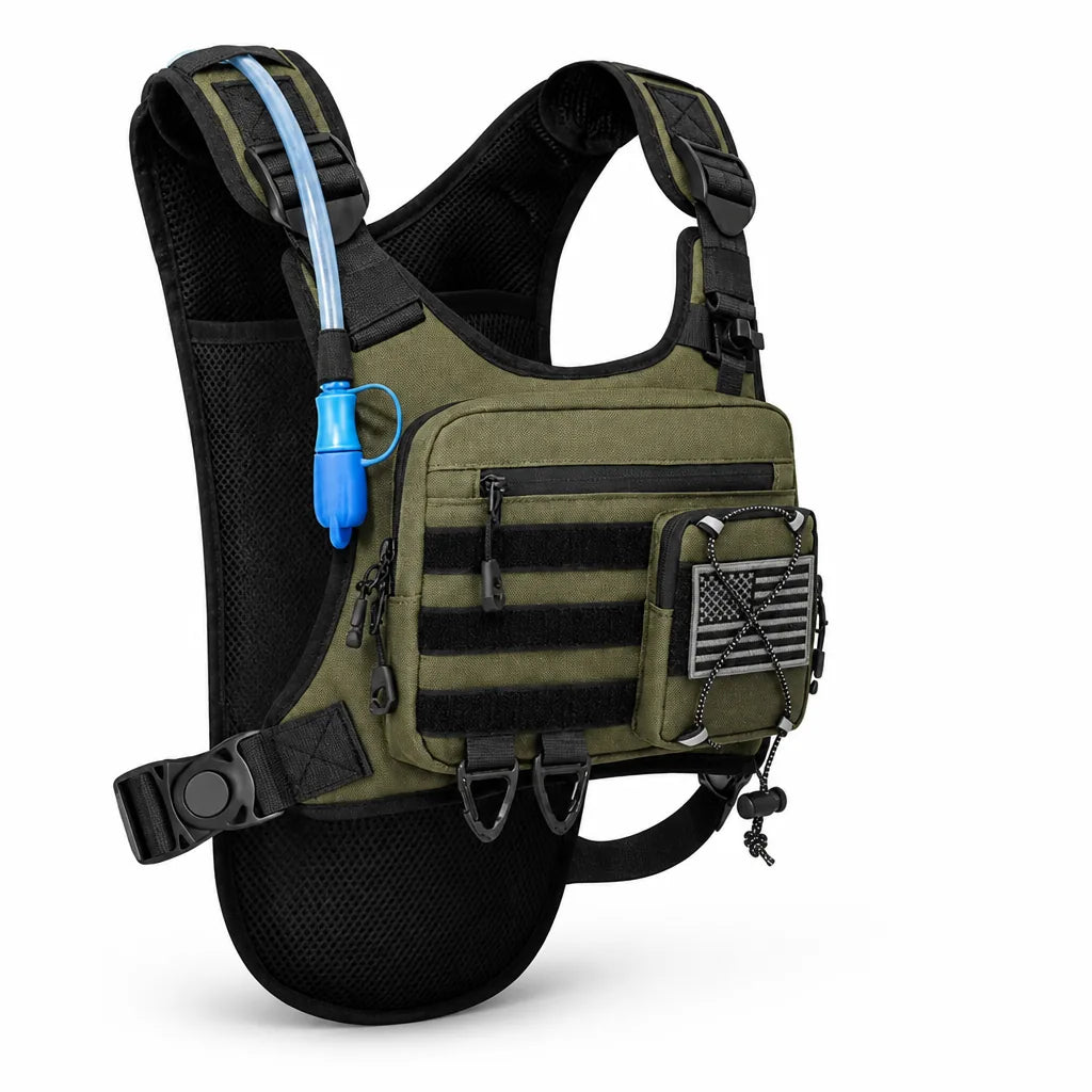 Hydration Backpack 2L Reservoir Tactical Pockets & Padded Straps