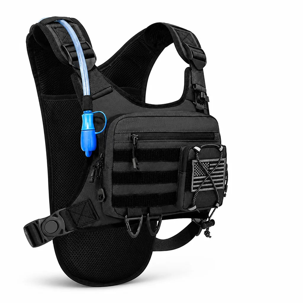 Hydration Backpack 2L Reservoir Tactical Pockets & Padded Straps