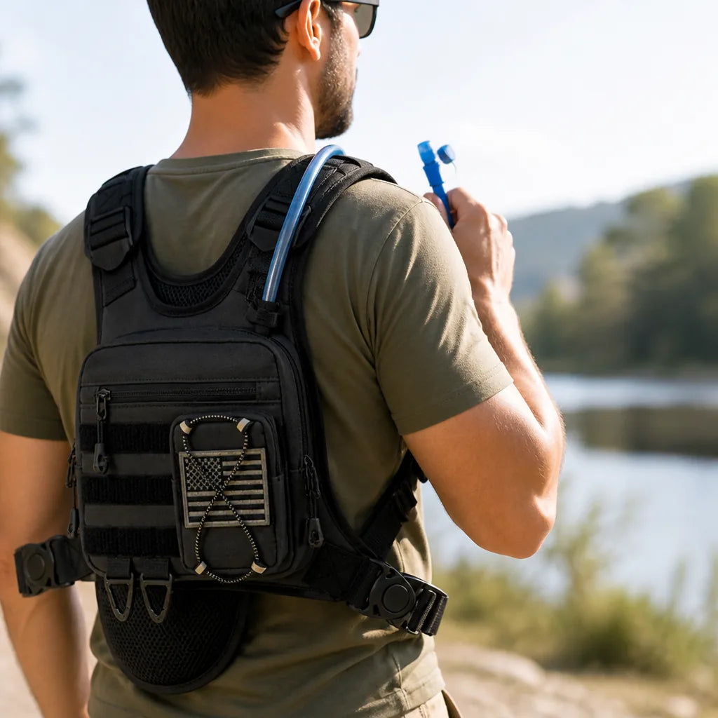 Hydration Backpack 2L Reservoir Tactical Storage Padded Straps