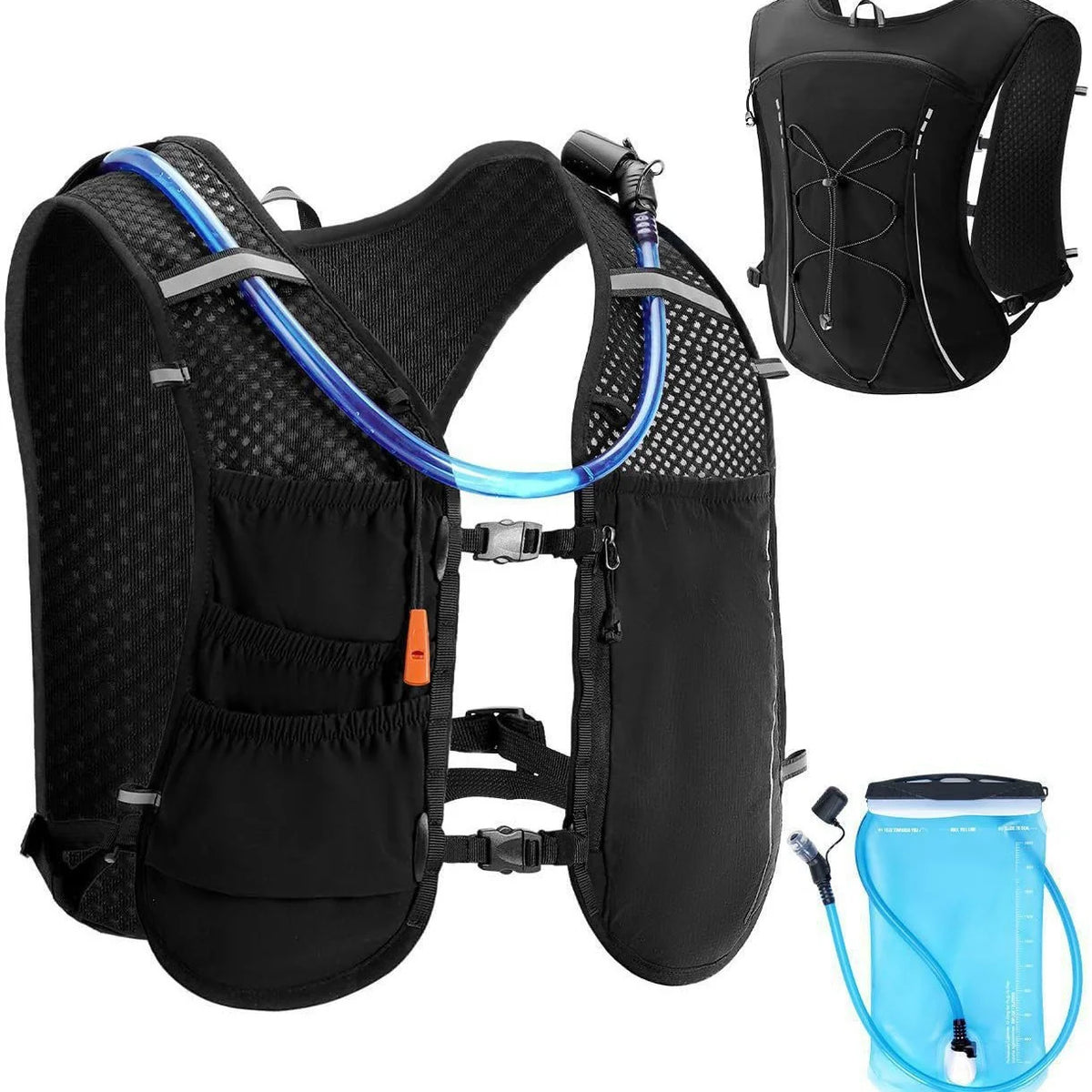 Hydration Vest Lightweight Mesh 2L Bladder & Pockets