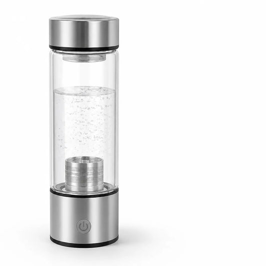 Hydrogen Glass and Stainless Steel Water Bottle (14 oz)
