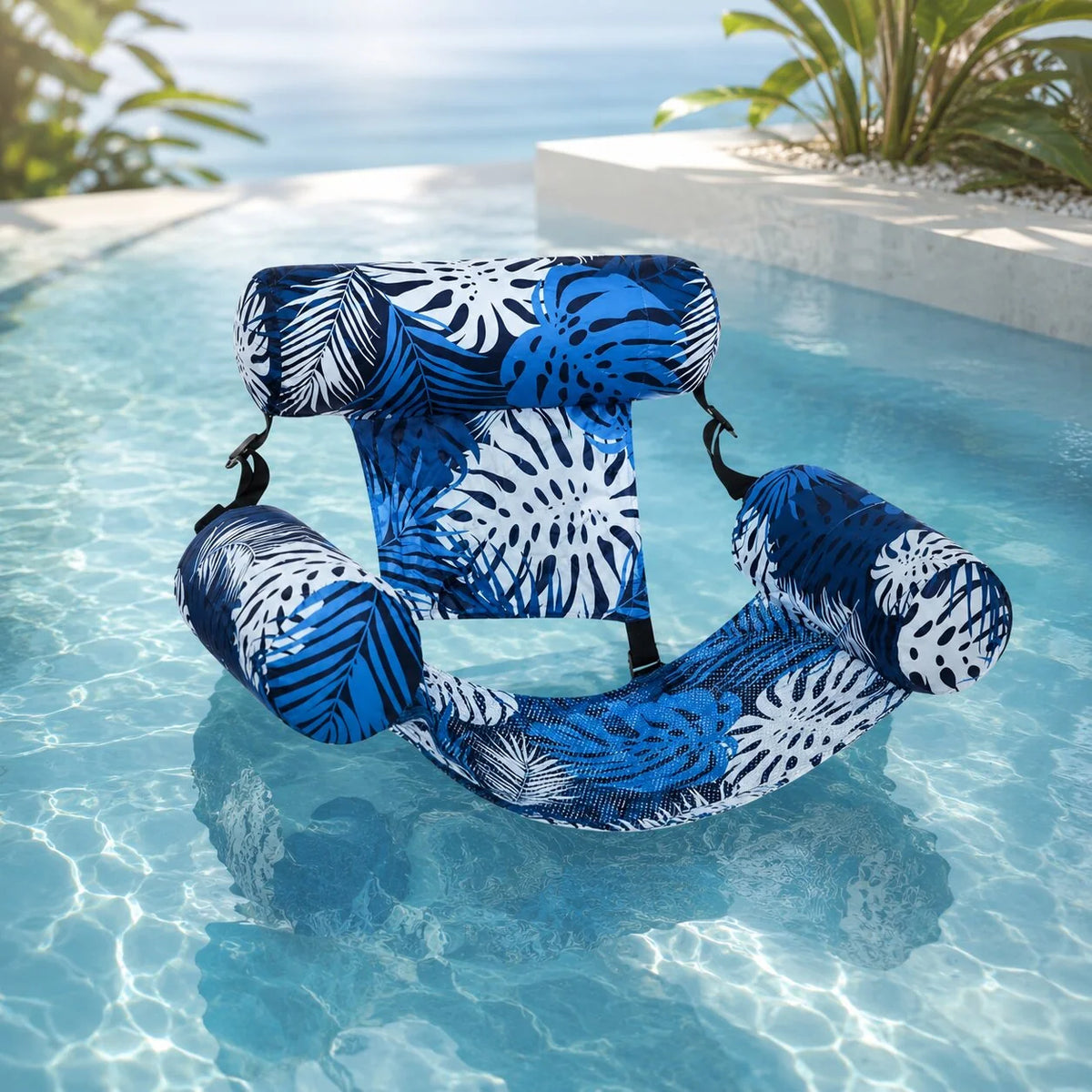 Inflatable Pool Chair Supportive Mesh Seat Quick Inflate