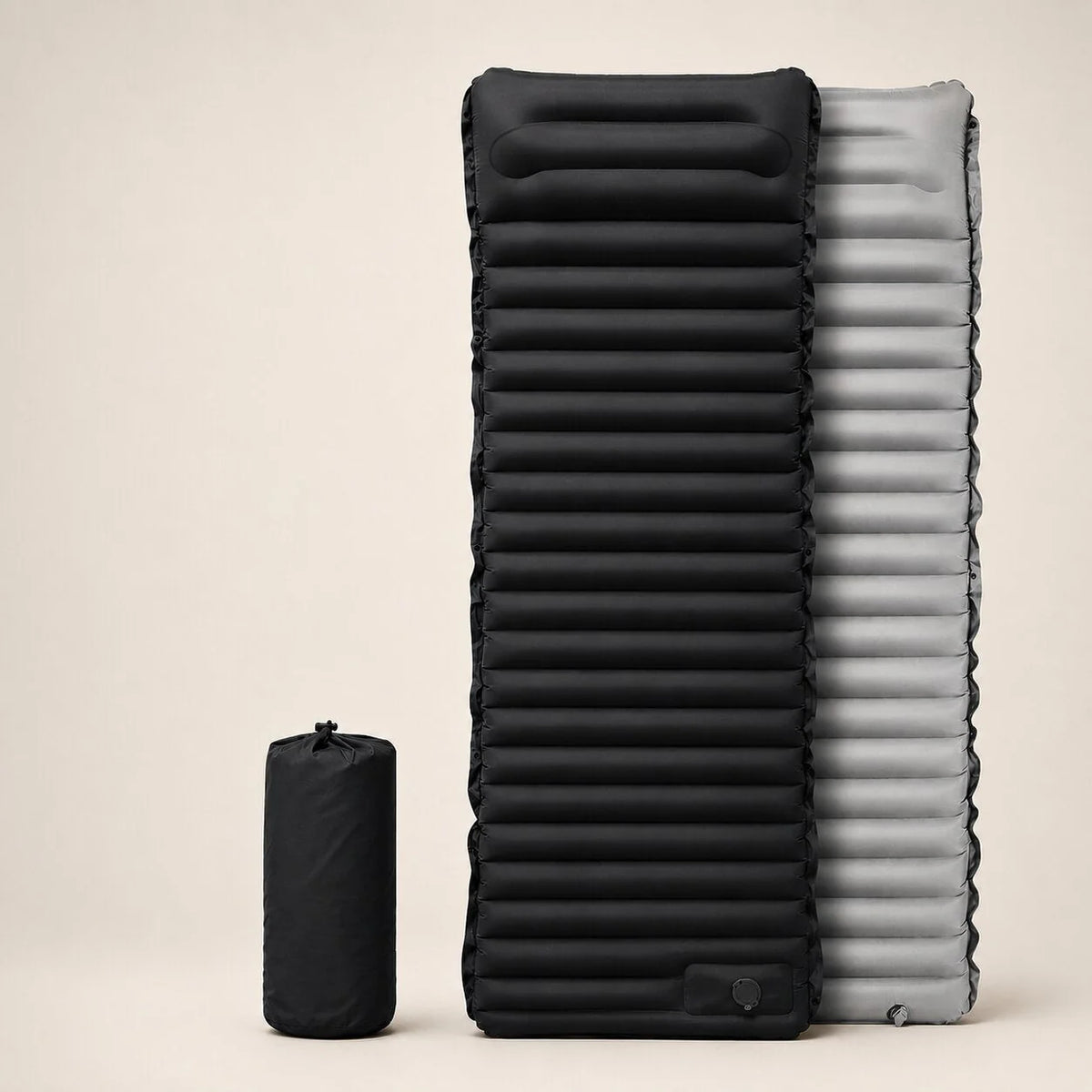 Inflatable Sleeping Mat Built-In Foot Pump Water-Resistant Nylon
