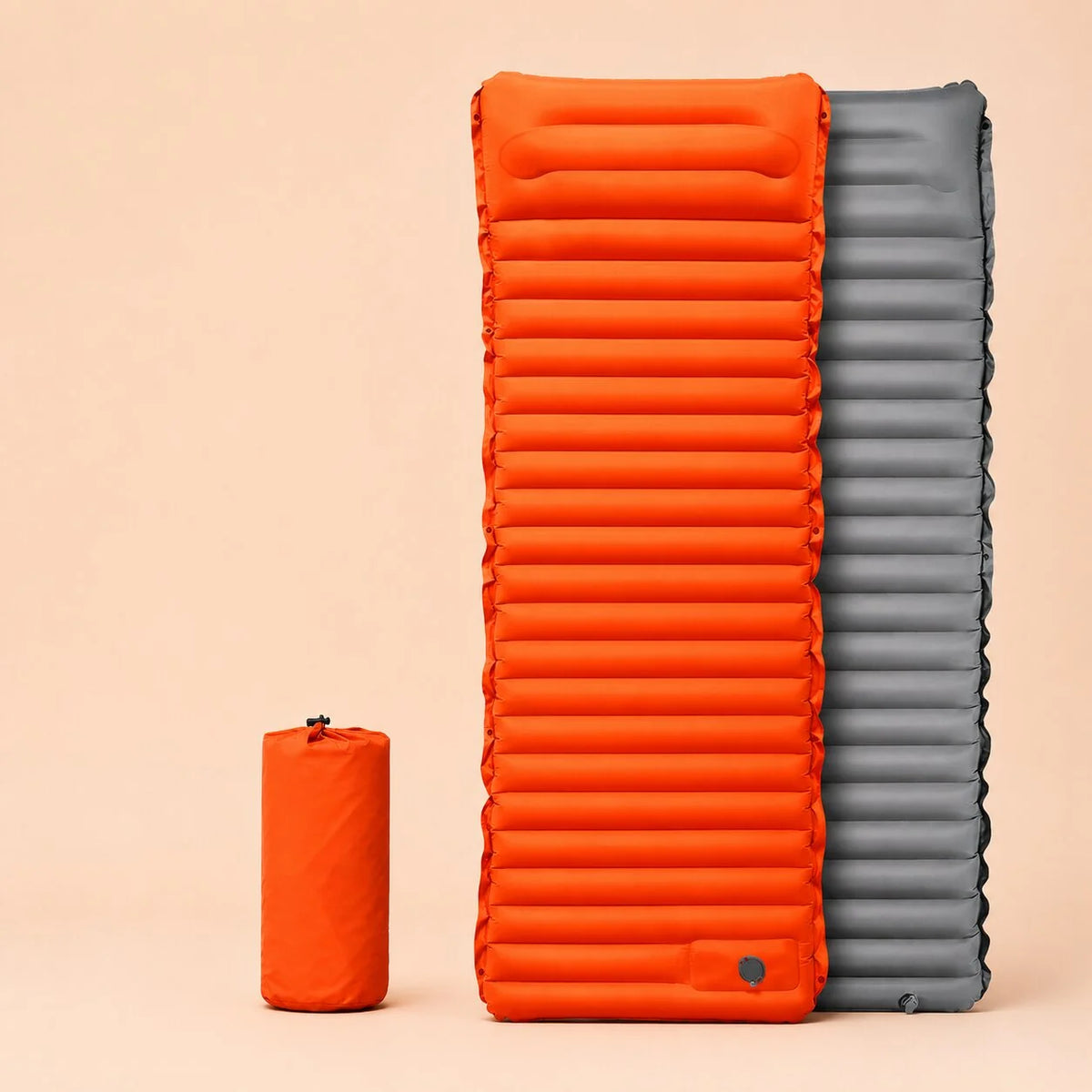 Inflatable Sleeping Mat Built-In Foot Pump Water-Resistant Nylon