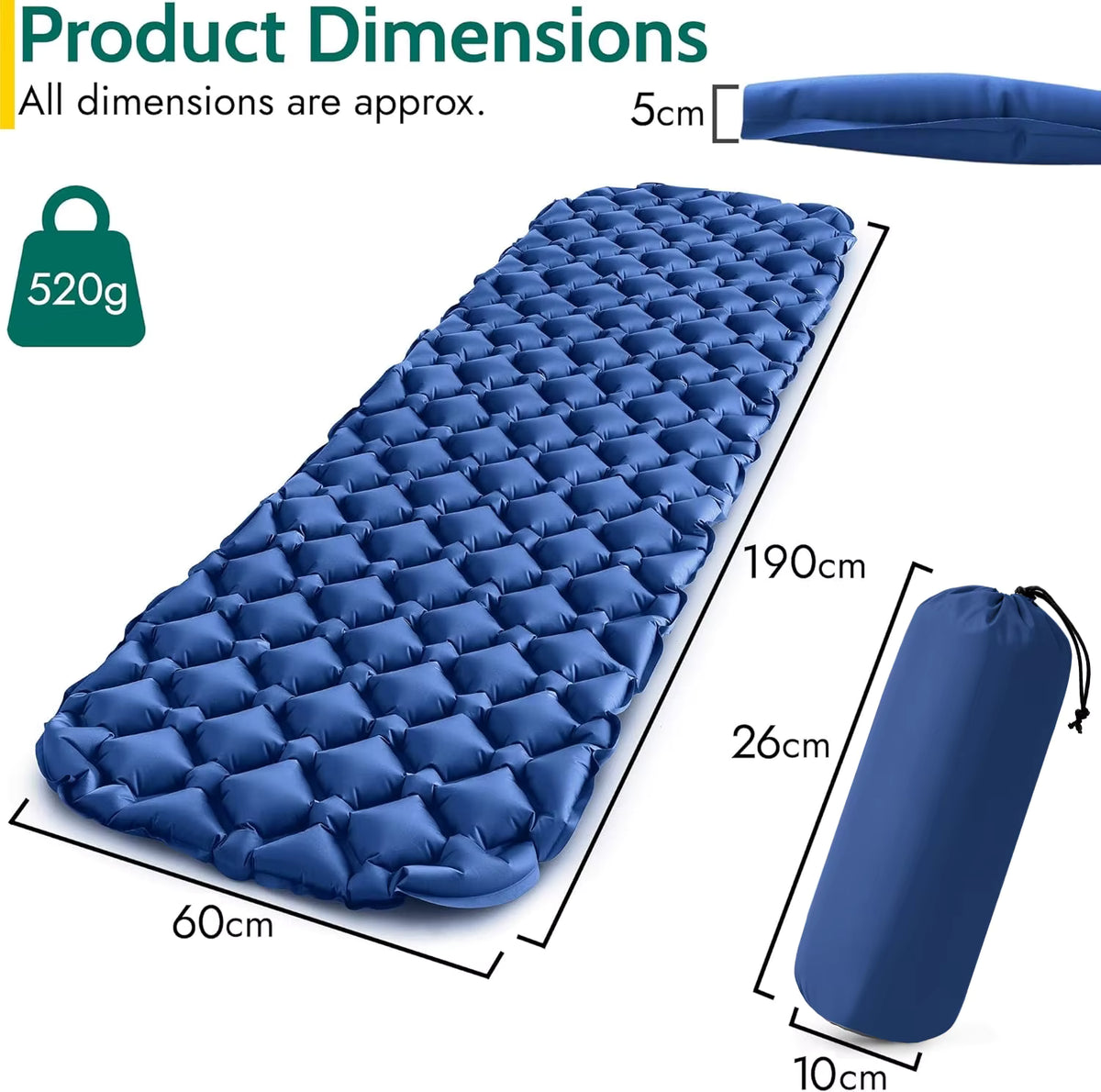 Inflatable Sleeping Pad Ultralight Foldable