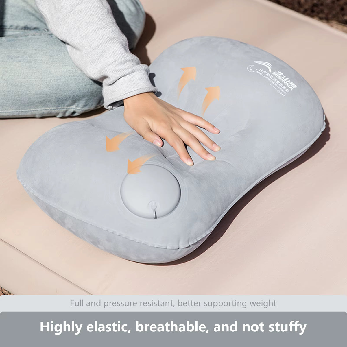 Inflatable Travel Pillow Built-In Pump Neck & Lumbar Support