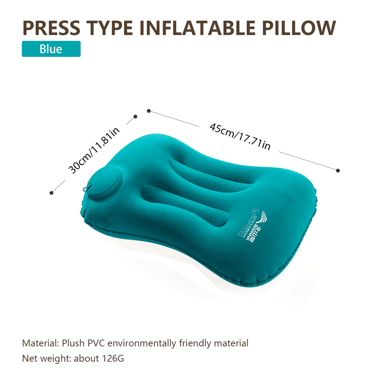 Inflatable Travel Pillow Built-In Pump Neck & Lumbar Support