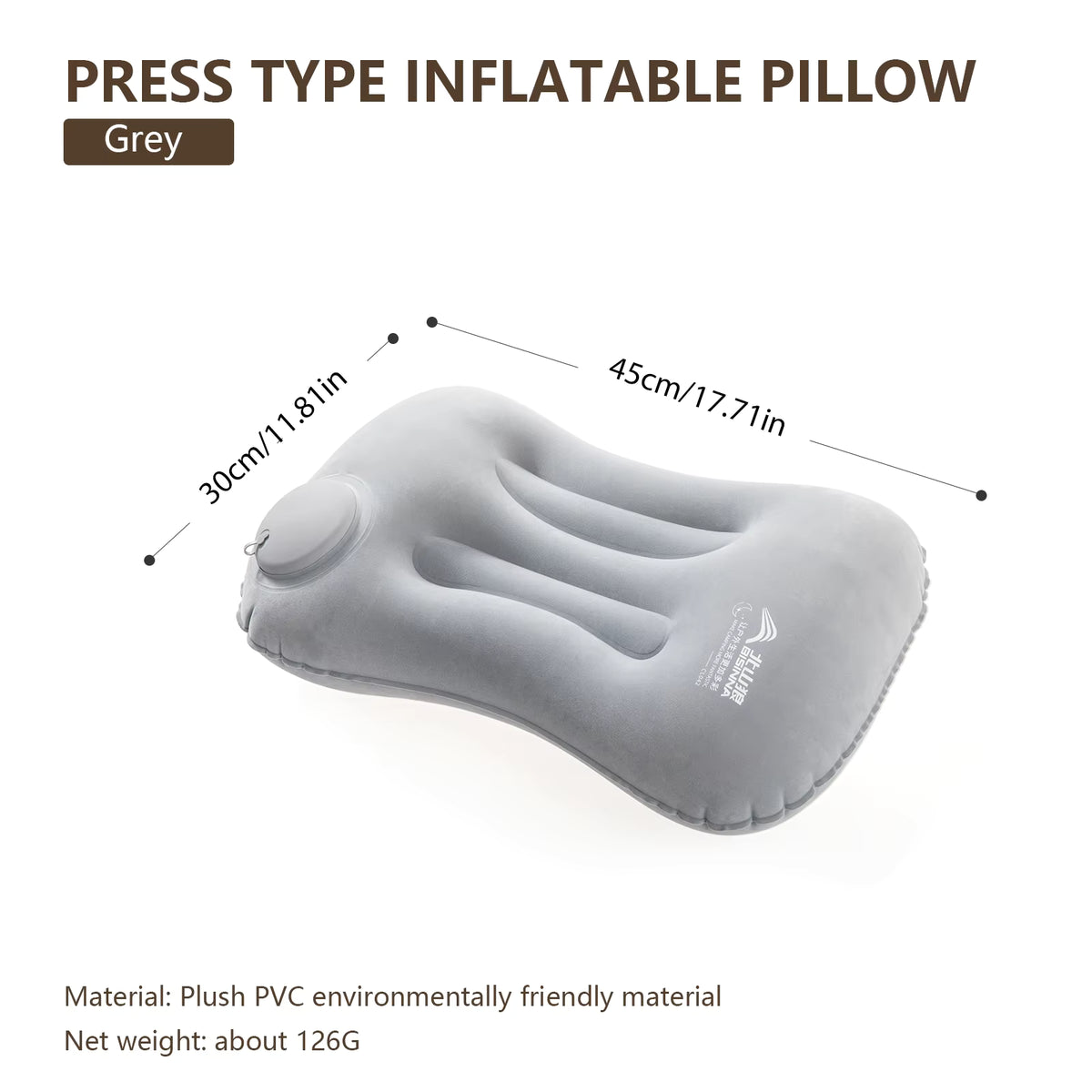 Inflatable Travel Pillow Built-In Pump Neck & Lumbar Support