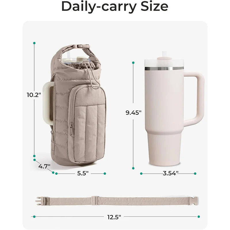 Insulated Drink Carrier Thermal Lining & Zipper Pocket