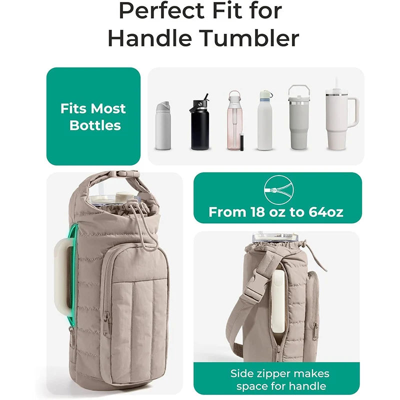 Insulated Drink Carrier Thermal Lining & Zipper Pocket
