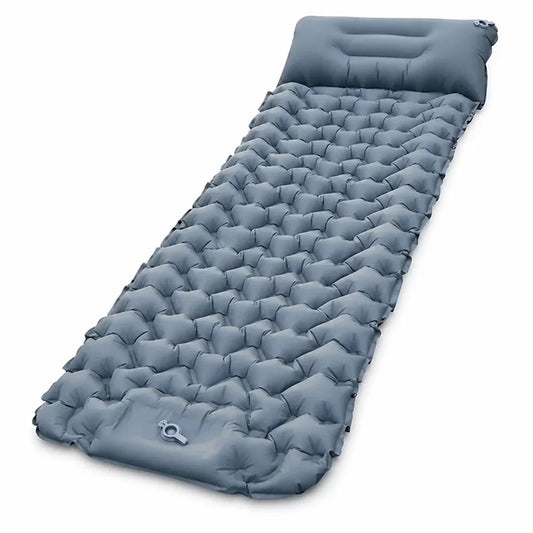 Integrated Foot Pump Built-In Pillow Inflatable Camping Mattress