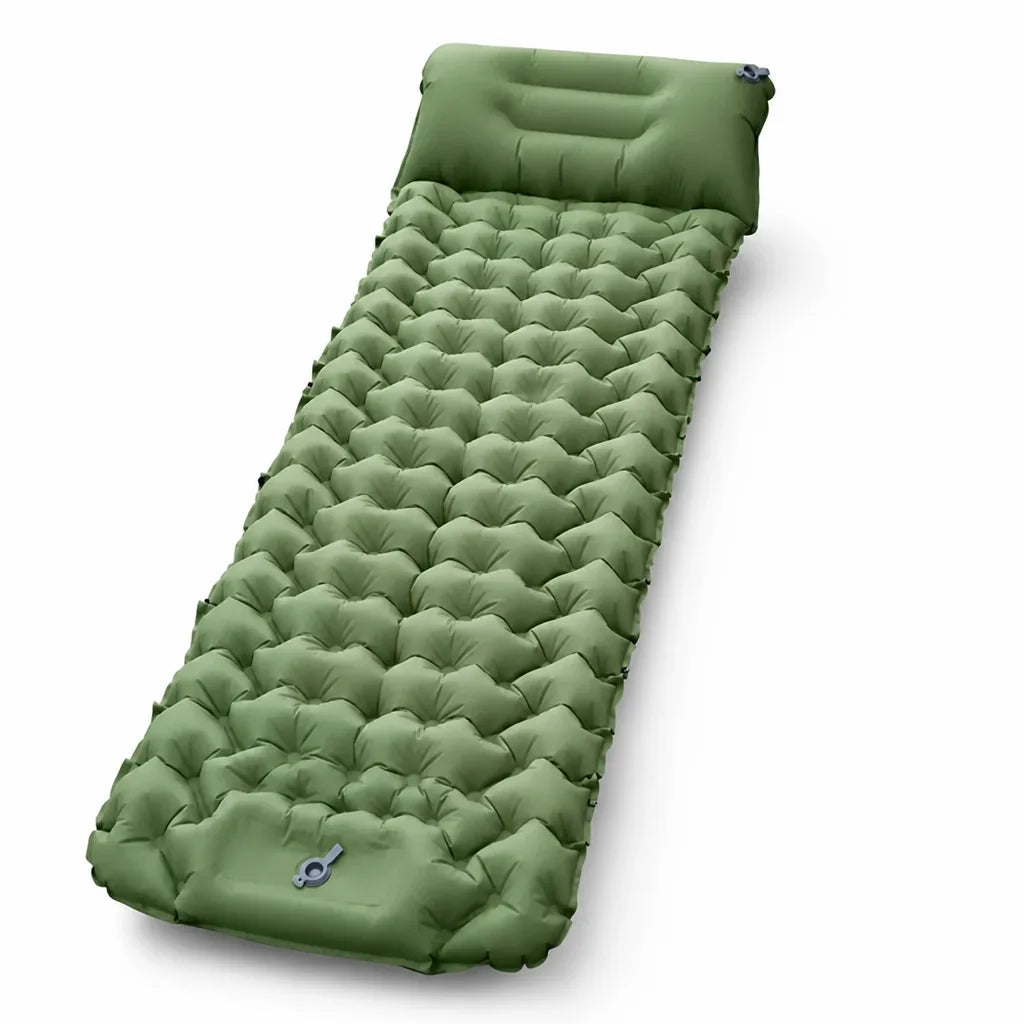 Integrated Foot Pump Built-In Pillow Inflatable Camping Mattress