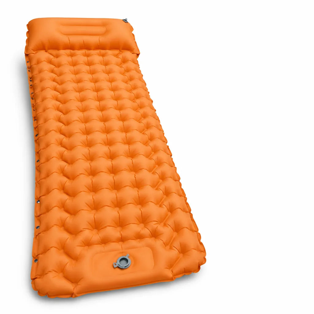 Integrated Foot Pump Built-In Pillow Inflatable Camping Mattress