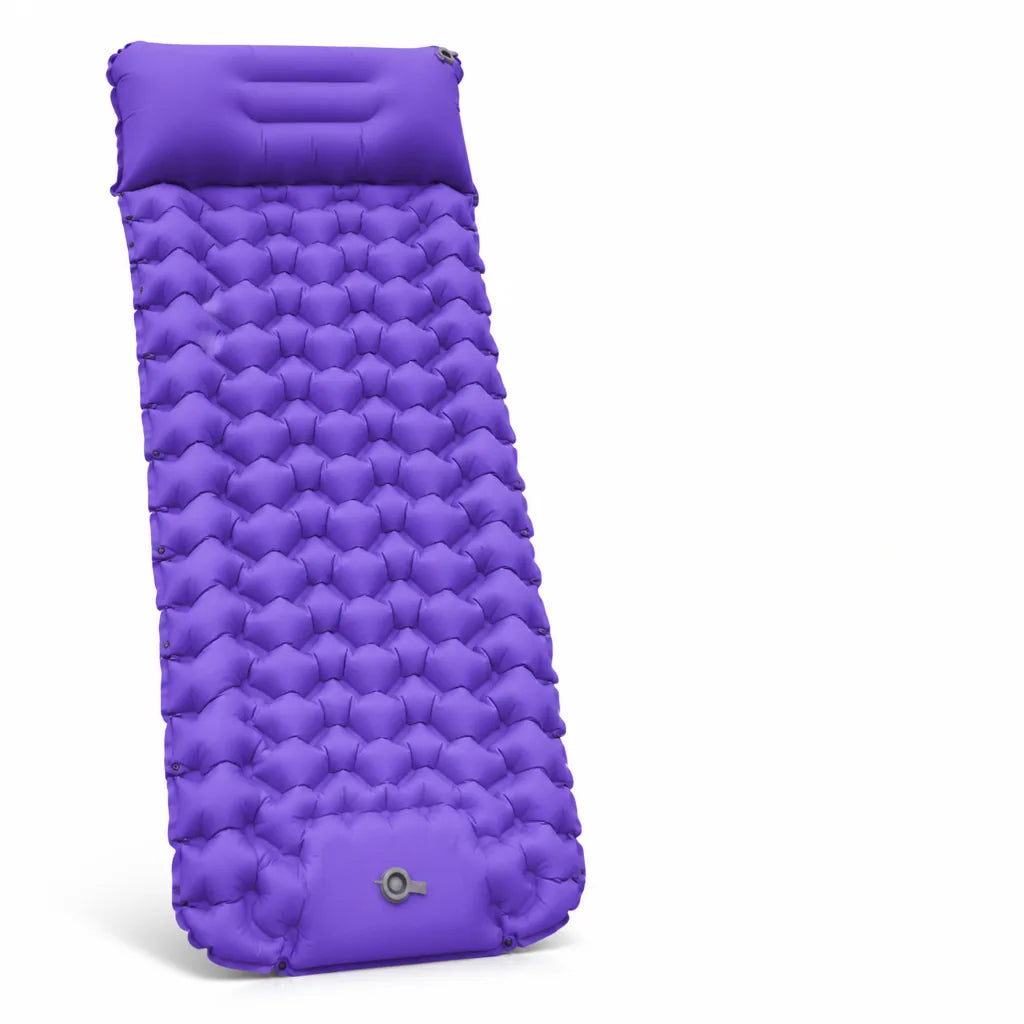 Integrated Foot Pump Built-In Pillow Inflatable Camping Mattress