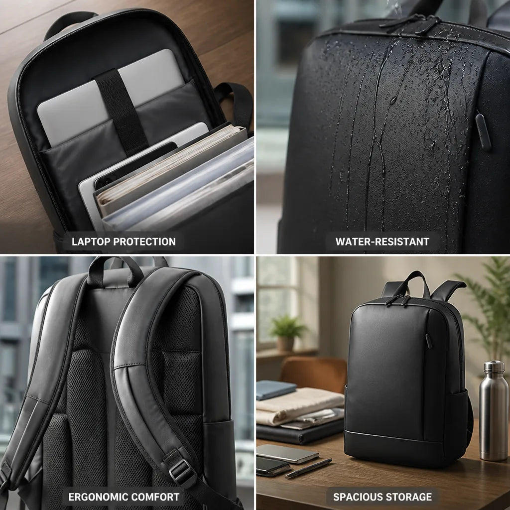 Laptop Backpack Padded 15.6-Inch Sleeve Water-Resistant