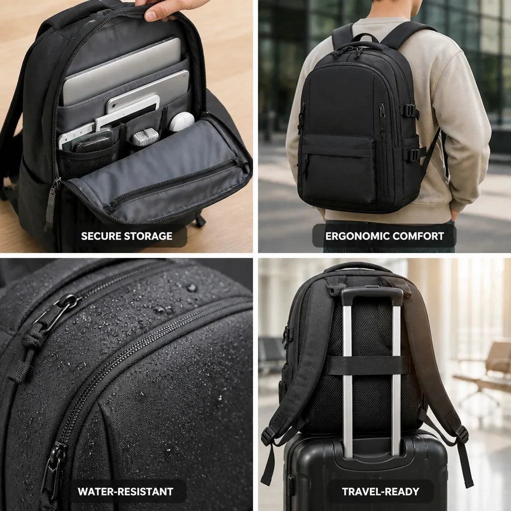 Laptop Backpack Padded Laptop & Tablet Compartment Water-Resistant