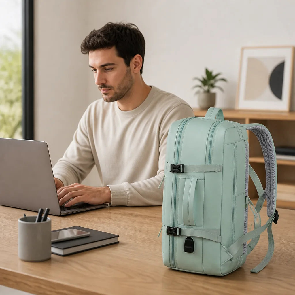 Laptop Backpack Water-Resistant Organizer Fits Up To 15-Inch