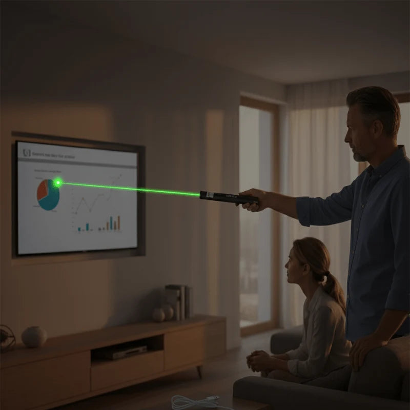 Laser Pointer Adjustable Focus Long Range USB Rechargeable