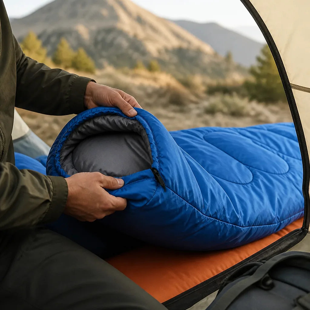 Lightweight Compact Backpacking Sleeping Bag (Water-Resistant Shell)