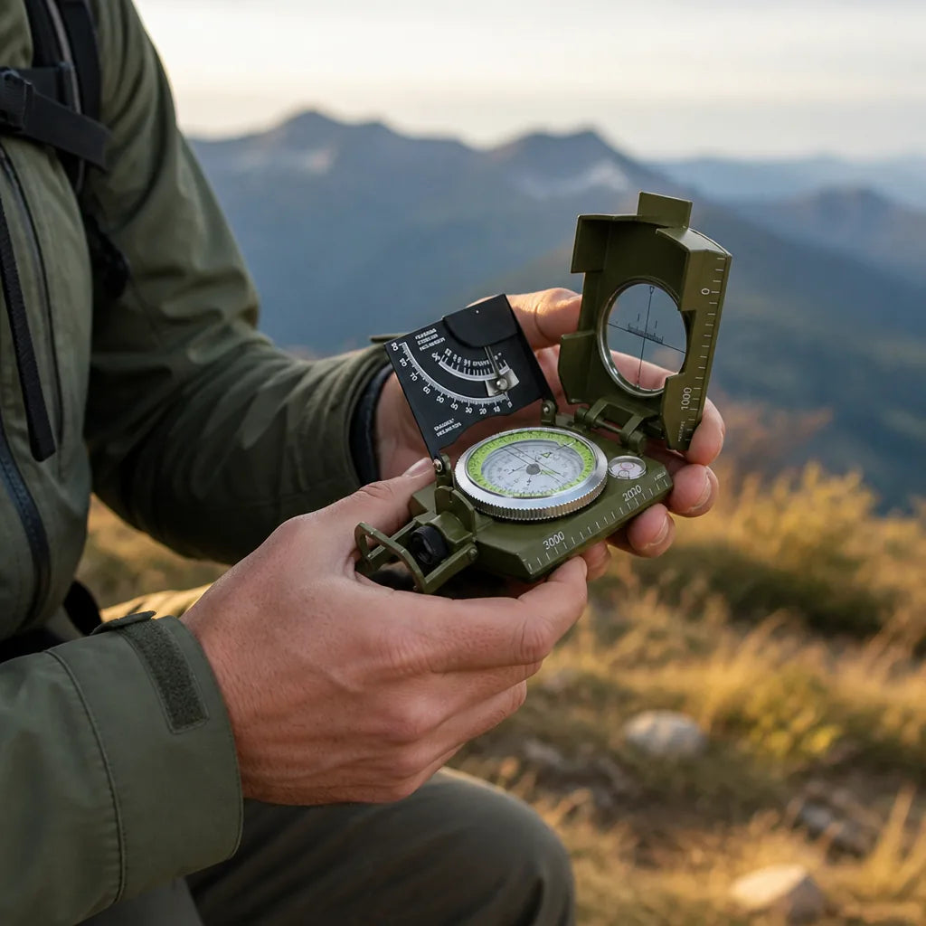 Liquid-Filled With Clinometer Multifunction Field Compass (Steel Case)