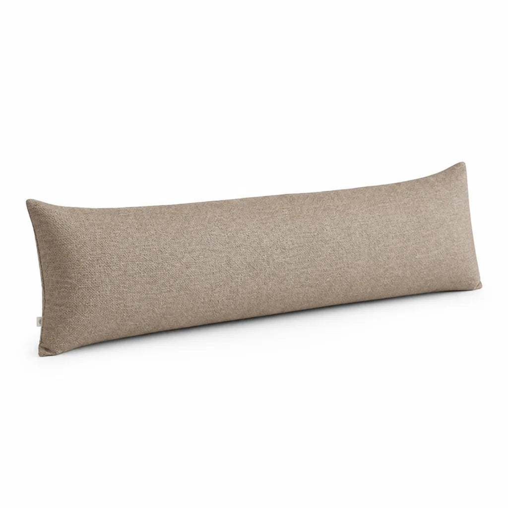 Lumbar Support Pillow Ergonomic Extra-Long Removable Linen-Look Cover