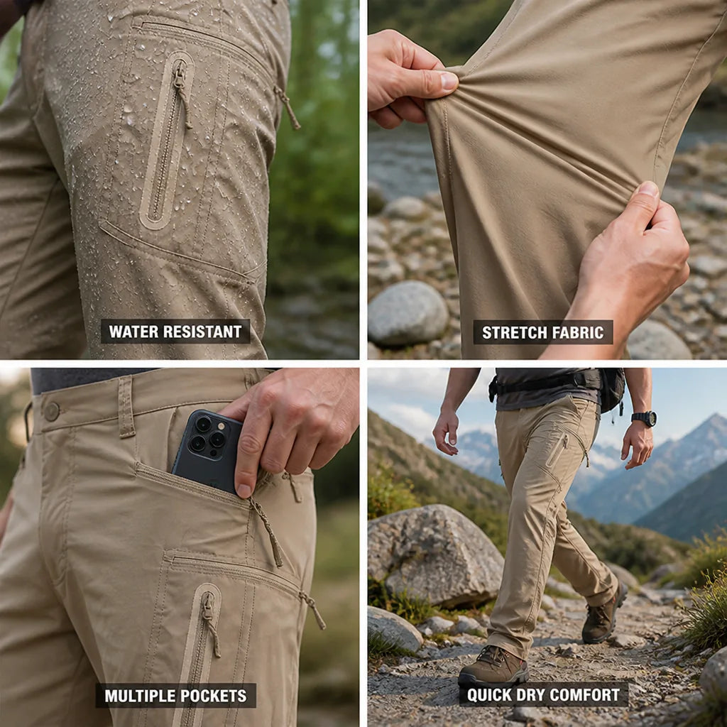 Men's Cargo Pants Quick-Dry & Water-Resistant Multi-Pocket