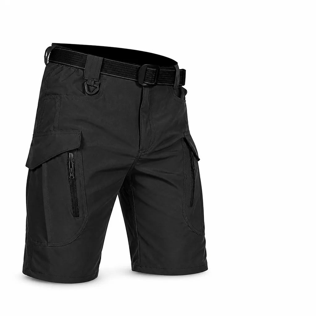 Men's Cargo Shorts With Zippered Pockets And Adjustable Waistband