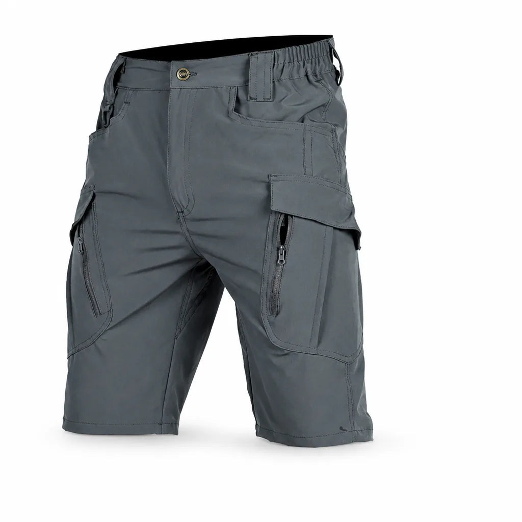 Men's Cargo Shorts With Zippered Pockets And Adjustable Waistband