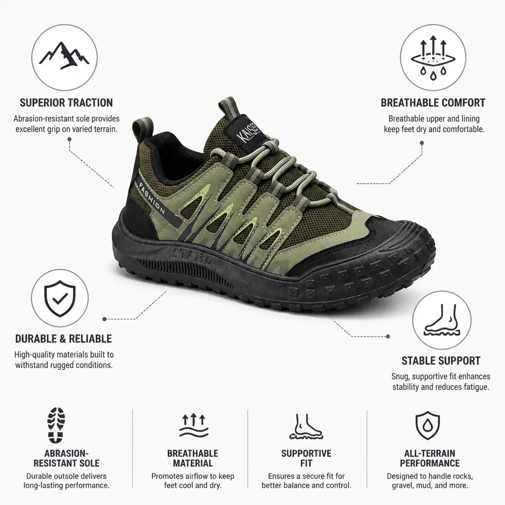 Men's Hiking Shoes Breathable Mesh Abrasion-Resistant Sole